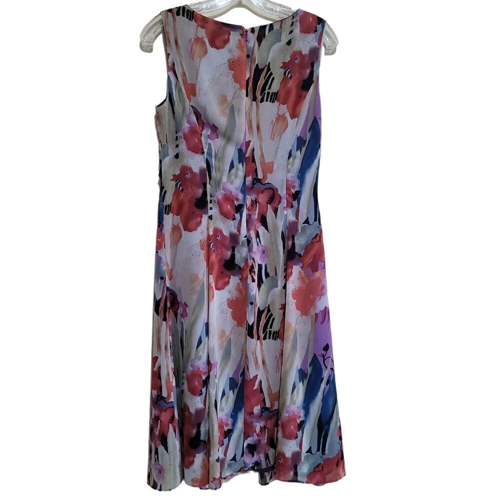 Coldwater Creek Purple Multicolored Floral Print V-neck Dress Sz 6 - Picture 7 of 10